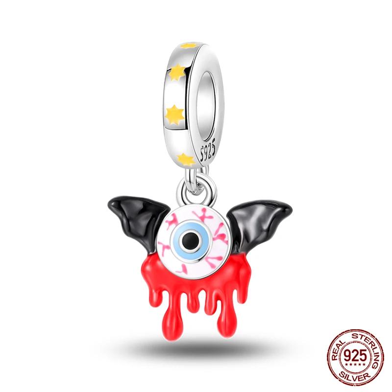 Copper Fashion Halloween Series Luminous Pumpkin Demon Skull Charms Beads Fit Original Bracelet Diy Jewelry