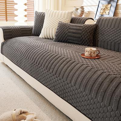 Velvet Living Room Sofa Cover Non-slip Home Decoration Dust Cover French Jacquard Plush Back Cushion Cover Cloth