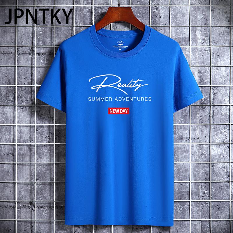 JPNTKY Cotton Short Sleeve T-shirt Men's Fashion Loose Half Sleeve Shirt Printed Compassionate Shirt