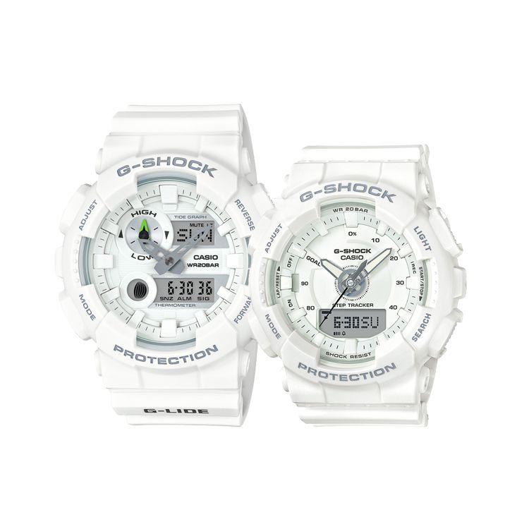 

G-Shock Tide Moon Phase Street Style Quartz Movement Resin Strap Unisex Watches White GAX-100A-7APR+GMA-S130-7APR Pure White