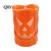 Battery Operated Spooky Candle Flameless Halloween with LED Light, Ghost Face Pumpkin Skull Design 3D Textured Safe Indoor Outdoor