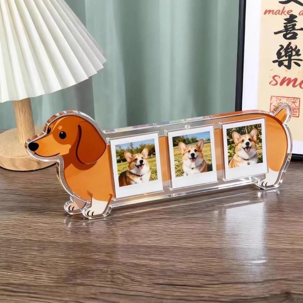 

Cute Acrylic Picture Frames Dog Shaped Photo Display Photo Frames 3 Inches Collection Decor Desktop Picture Frame Home Decor