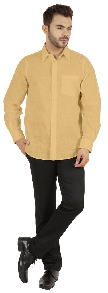 Bestman Solid Shirt For Mens Long Sleeves With Cuff Patch Pocket Shirt Cotton Office