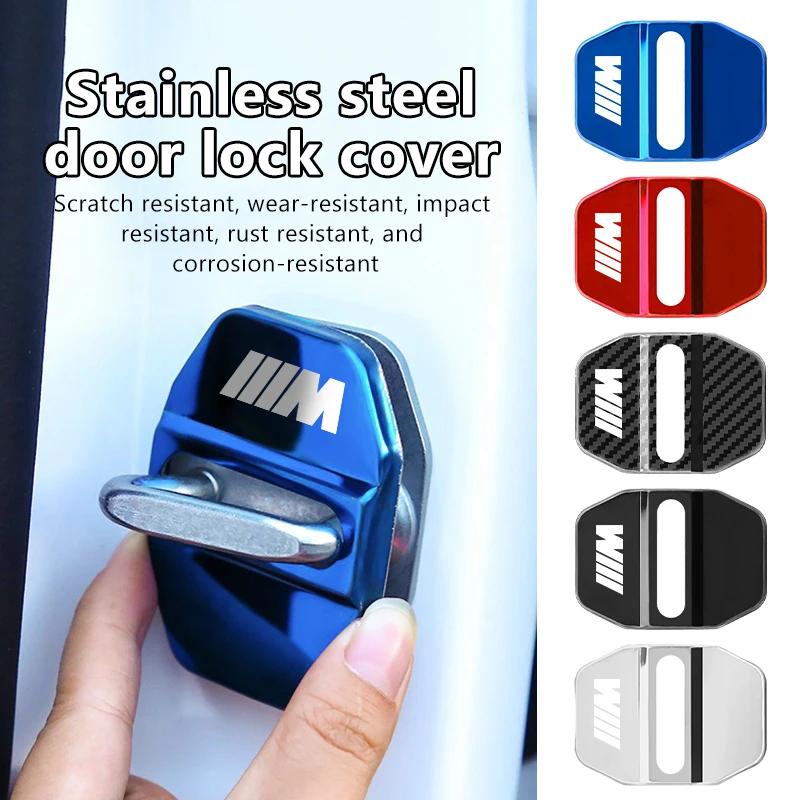 4pcs Car Styling Door Lock Protection Cover Stainless Steel Accessories For BMW M Performance E46 E90 E60 F20 X1 F10 X3 pendant PK2