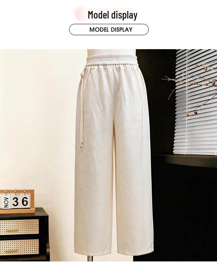 Lightweight Elastic Waist Wide Leg Pants for Middle-Aged and Elderly Women