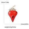 Drop Oil Strawberry Enamel Oil Rhinestone Fruit Brooch Cute Cartoon Brooch Pin Batch