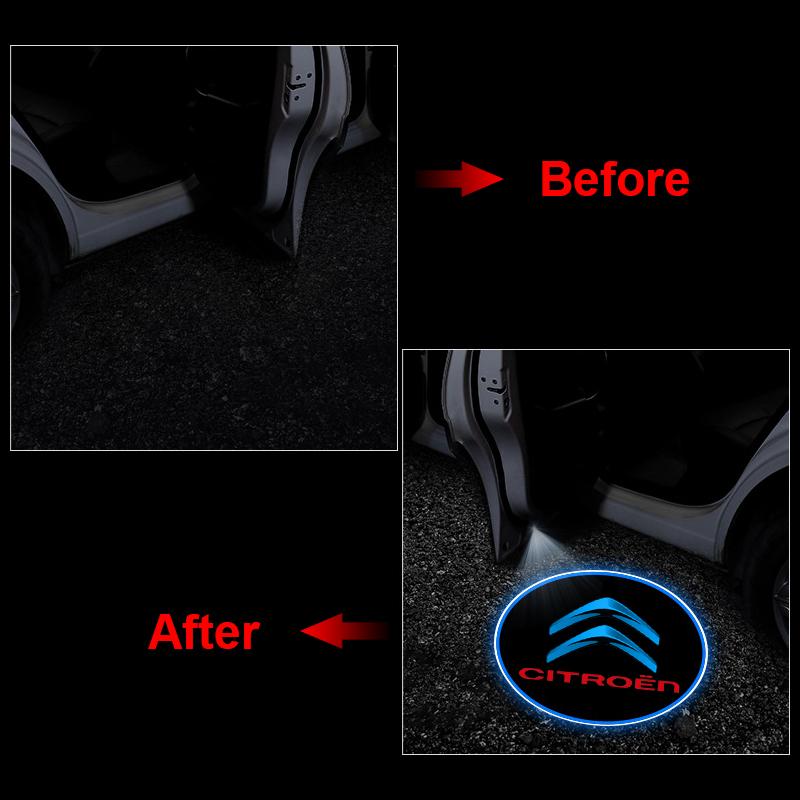 Für Citroen C1 C3 C4 DS 2CV VTS Picasso Cross Auto Tür LED HD Willkommen Höflichkeit Schatten Projektor Lampe Logo Licht Auto Zubehör