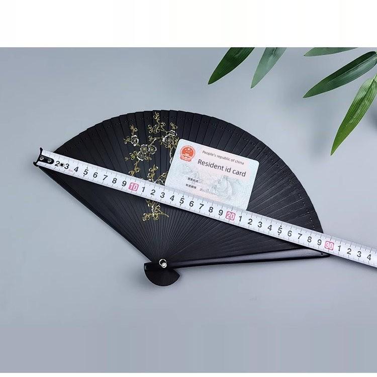 All-Bamboo Folding Fan, Chinese Style, Women's Traditional Style with Tassels, Small Size, Portable, Classical Hanfu Qipao Folding Fan