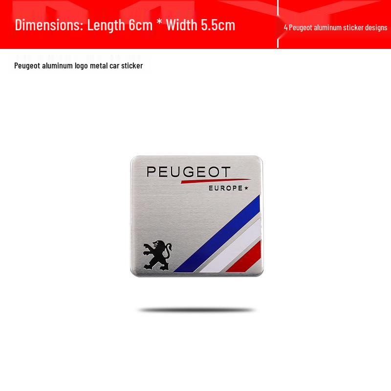 Naklejki z emblematami na tył do Peugeot 408, 508, 5008, 408X - Metalowa i aluminiowa dekoracja samochodu