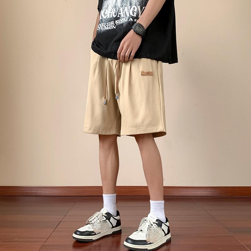 

2024 весна и осень новые модные быстросохнущие брюки свободные повседневные спортивные брюки большого размера однотонные пляжные мужские шорты M-5XL 4XL темно-серого