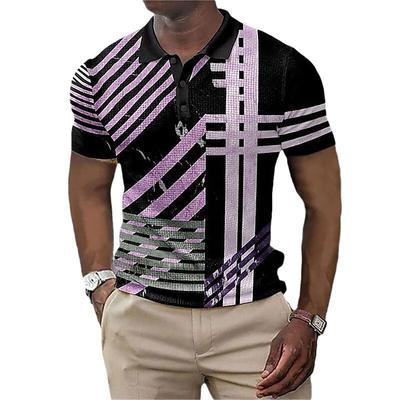 Men Polo Shirt Short Sleeve 3d Print Tops Fashion Polyester Breathable Comfortable Polos Shirts