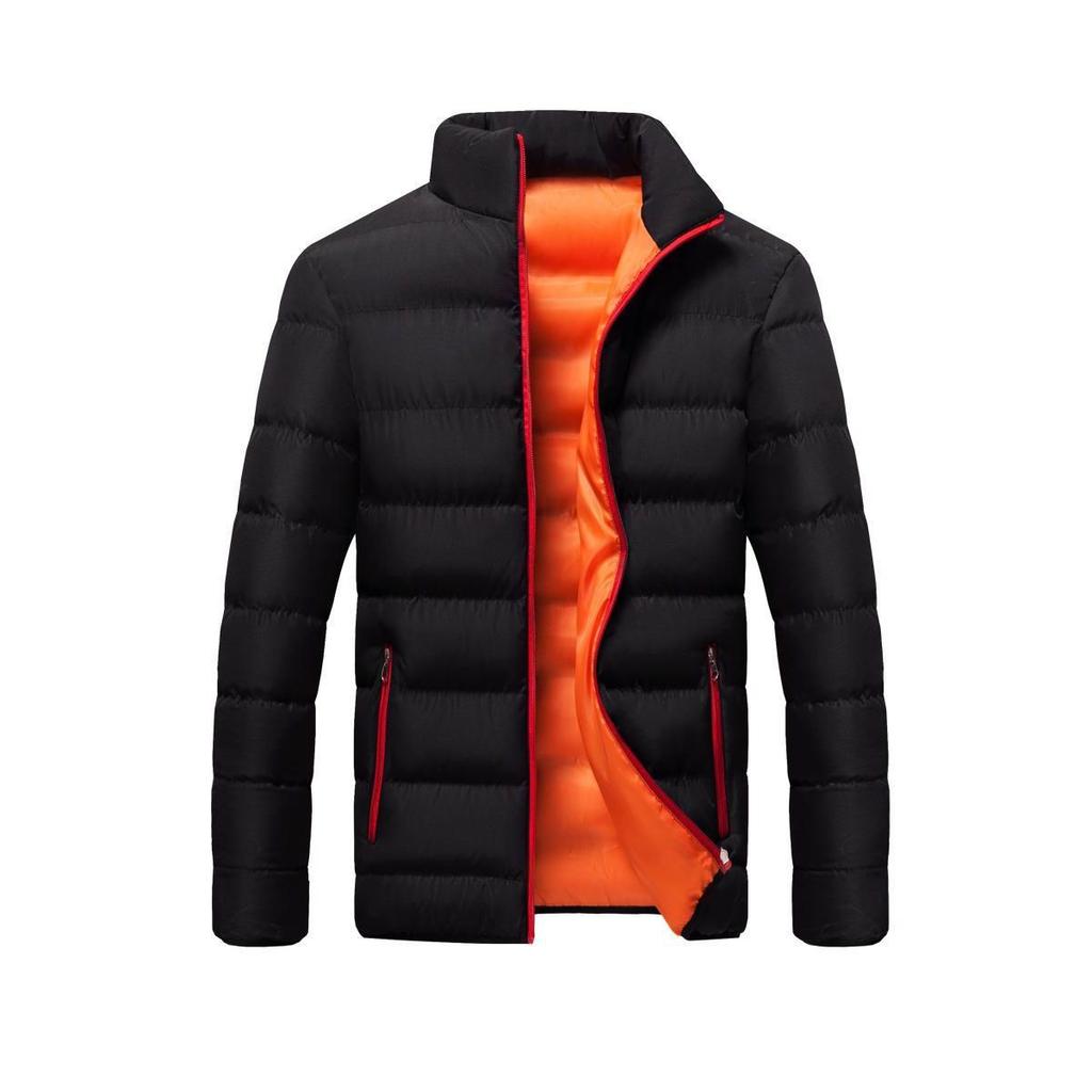 Autumn and Winter Thick Mens Sports Cotton Jacket Stand Collar Cardigan Outdoor Cotton Jacket Casual Jacket Warm Cotton Clothing