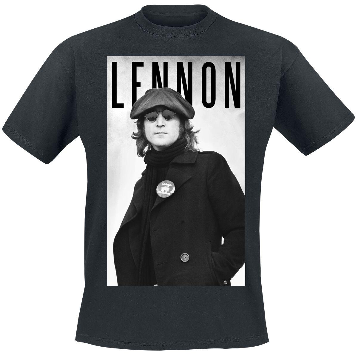 

Портрет Джона Леннона Печать с логотипом LENNON Хлопковая футболка Классический рок Уличная одежда Унисекс Круглый вырез Короткий рукав Футболка 2XL