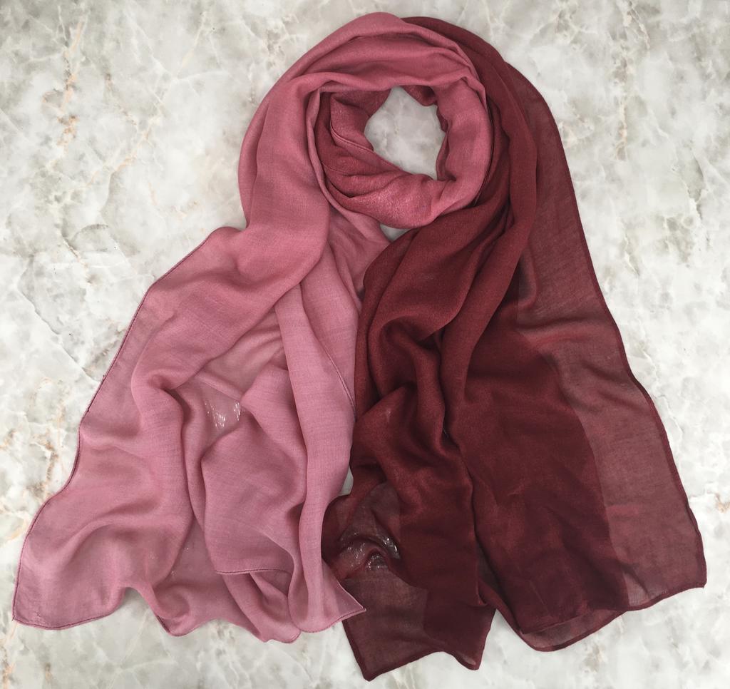 New Bamboo Gradient Modal Scarf Elegant Tie-Dye Muslim Hijab Breathable Sunscreen Headband for Women Summer Lightweight Hijab