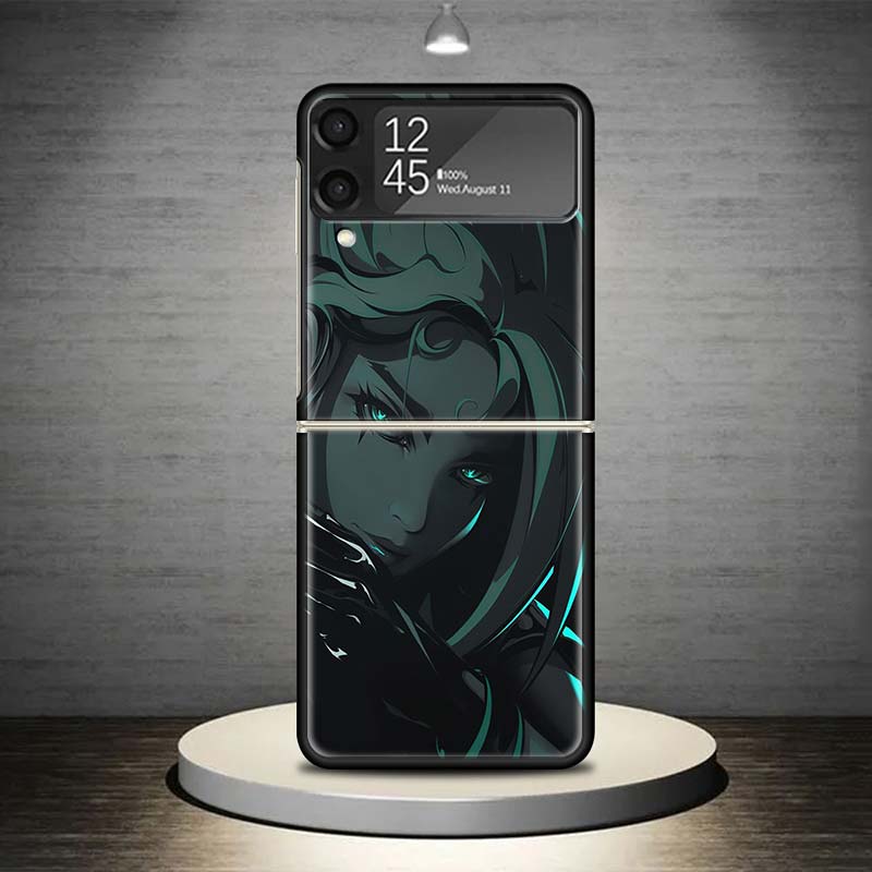 Valorant Jett Phone Case For Samsung Galaxy Z Flip 7 6 5 4 3 5G Cover ZFlip7 ZFlip6 ZFlip4 ZFlip5 ZFlip3 Coque Fundas Galaxy Z F