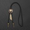 Vintage Western Cowboy Hat Necklace Unisex Metal Feather Necktie Long Pendant Chain  Western Style