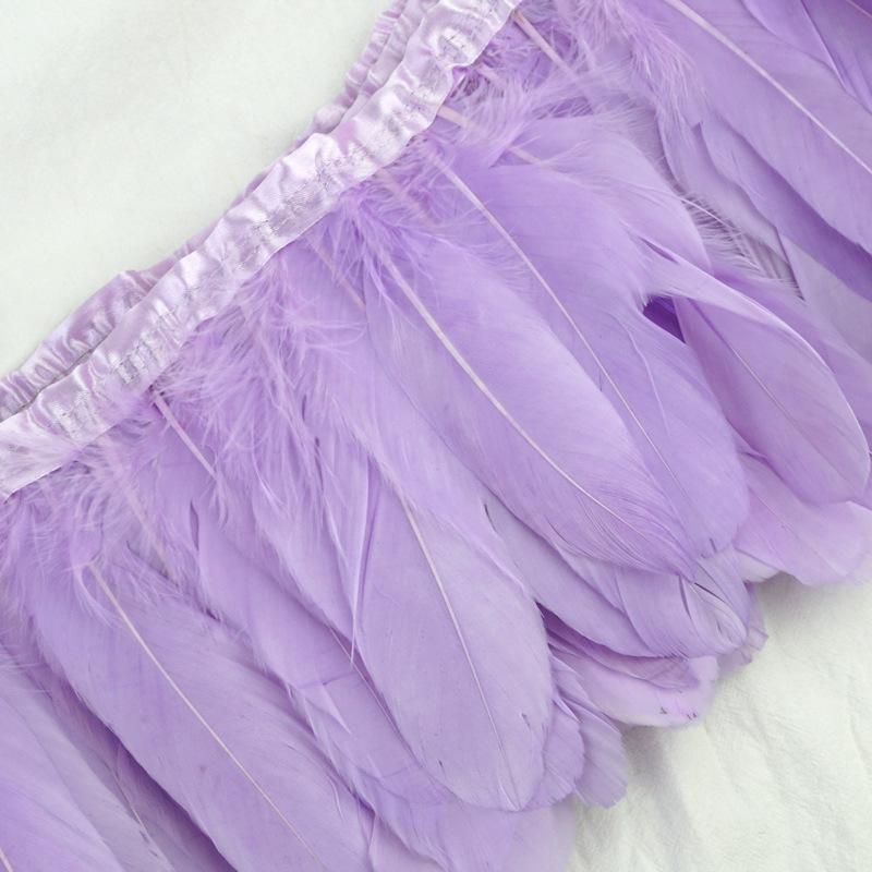 Color Hard Floating Feather Cloth Edge Goose Feather Cloth Strip Diy Feather Flower Skirt Shawl Stage Costume Wing Decoration