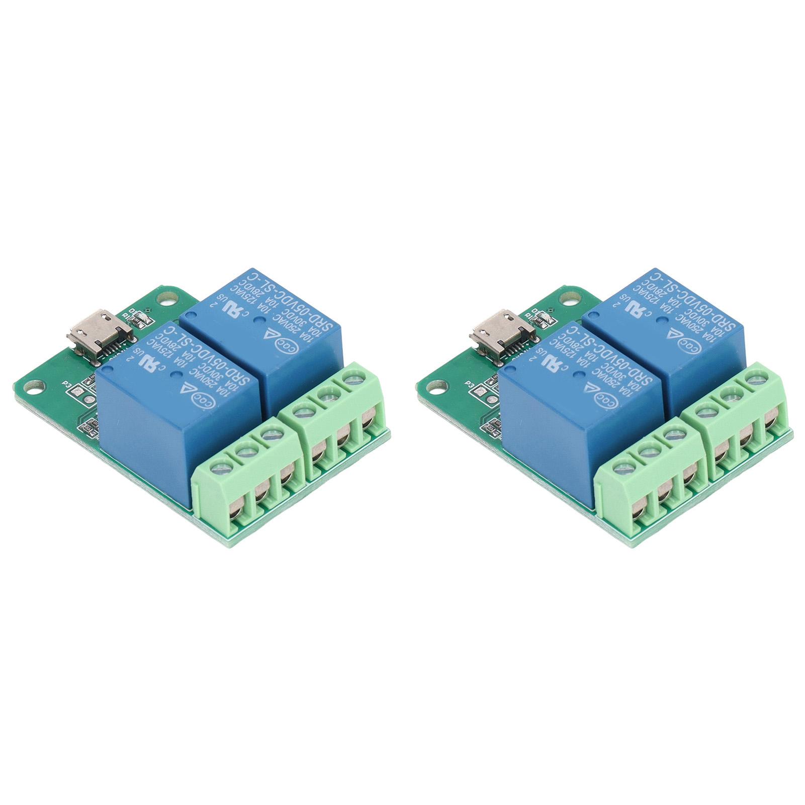 

2Pcs Relay Module 2 Channel 5V Plug and Play USB PC Intelligent Control Electric Relay