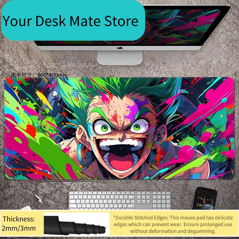 Animation Office Luffy Roronoa Zoro E-sports Gaming Table Mat ONE PIECE Leather Mouse Pad Boys Oversized Computer Keyboard Pad