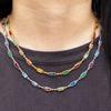 Retro Personalized Clavicle Chain Square Diamond Crystal Necklace, Dopamine Necklace Jewelry