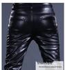 Pánské kožené motorkářské kalhoty slim fit v korejském stylu