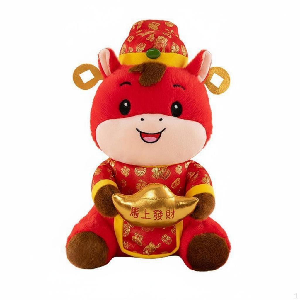Horse Year Festivity Stuffed Animal Festive Design Chinese Doll Super Soft Cuddly