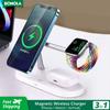 Led lampe 5 i 1 magnetisk trådløs lader for Iphone 13/14/15 Pro trådløs ladestasjon for Apple Watch/airpods Pro
