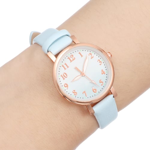 Reloj de Mujer POPETPOP, Reloj para Niños, Reloj Deportivo, Reloj para Niñas, Reloj para Estudiantes, Reloj Luminoso, Resistente al Agua, Analógico, Moderno, Lindo, Azul Cielo