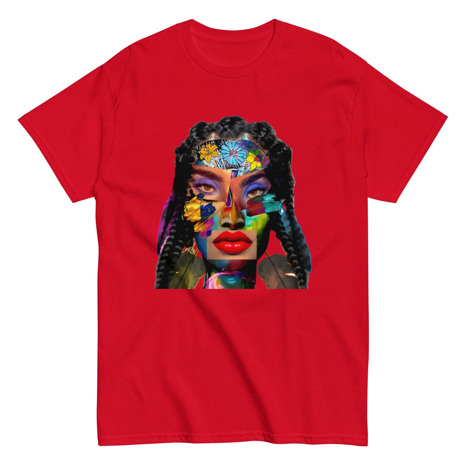Cosmic Goddess Warrior Graphic Art T-Shirt (Unisex) - Abstract Art Apparel Tee L