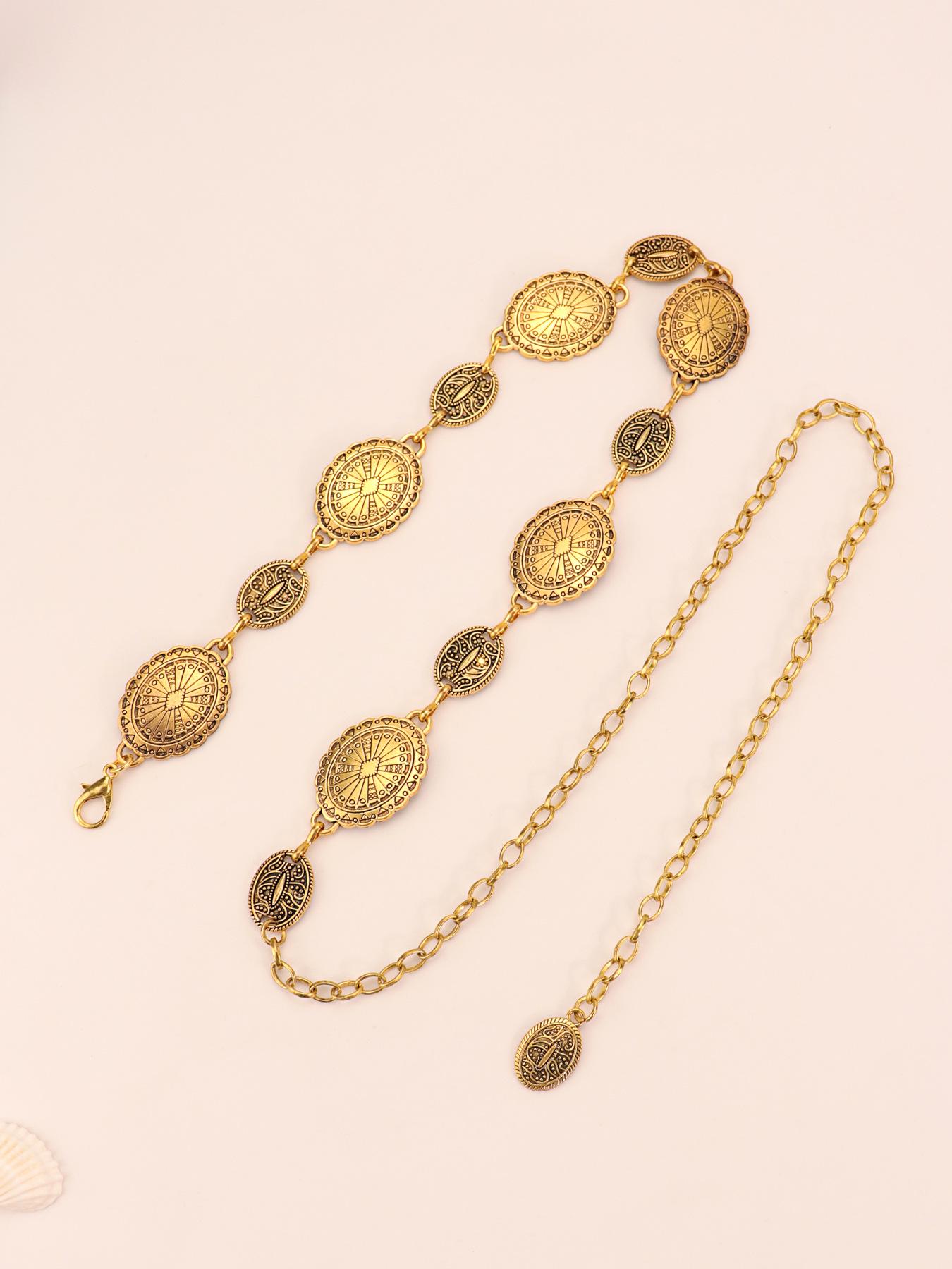 

Женский ретро кожаный пояс-цепочка на талию 2024 для платьев и джинсов