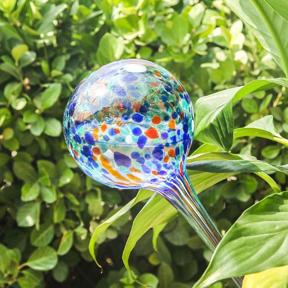 Glass Automatic Plant Watering Ball 100ml Bulb Shape Glass Auto Drip Irrigation System Colorful Automatic Watering Spike