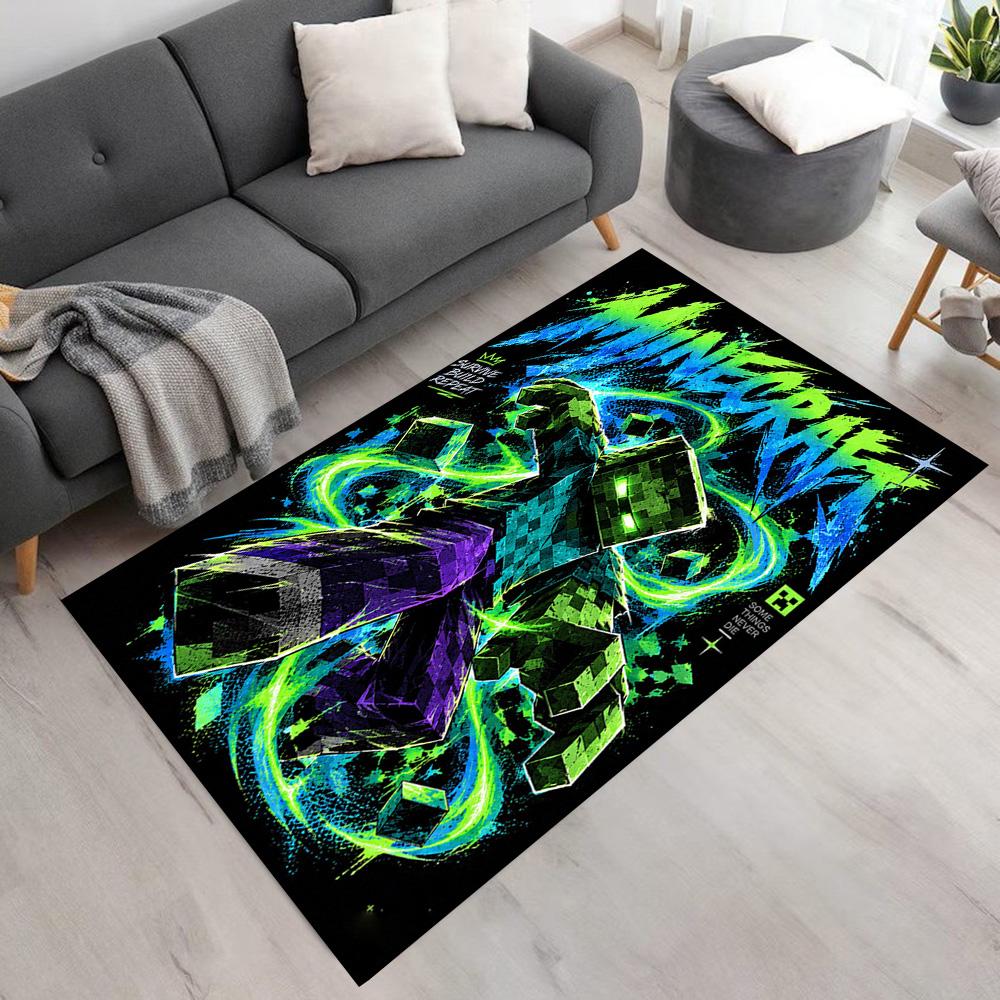 Minecraft Floor Rug Office Rug Perfect for Foyer Outdoor Balcony Entryway Antislip Carpet Anime Office Decor Perfect Gift for Women/Men
