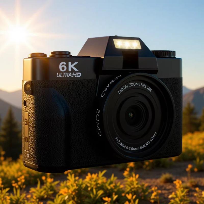 6K Ultra HD Digital Camera 64MP with 3.0 Flip Screen & Wide Angle LED - Mirrorless R10