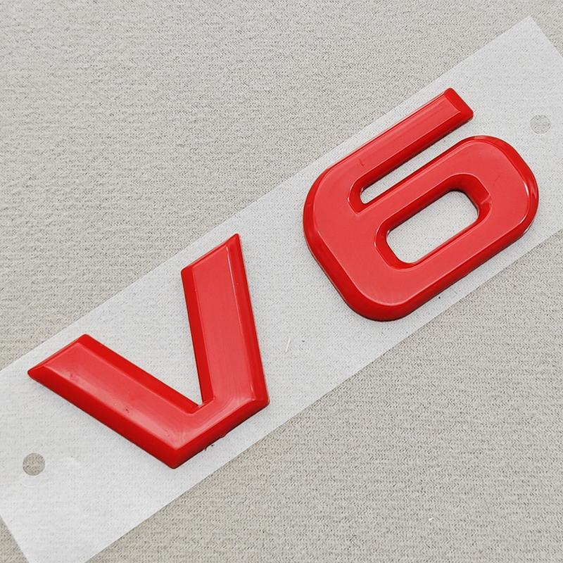 3D ABS Red Chrome Black V8 V6 Car Rear Trunk Sticker Emblem Badge Decals For TOYOTA Auto Accessories