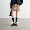 Chuyu Women's 2026 Spring Workwear Slub Cotton Short Skirt