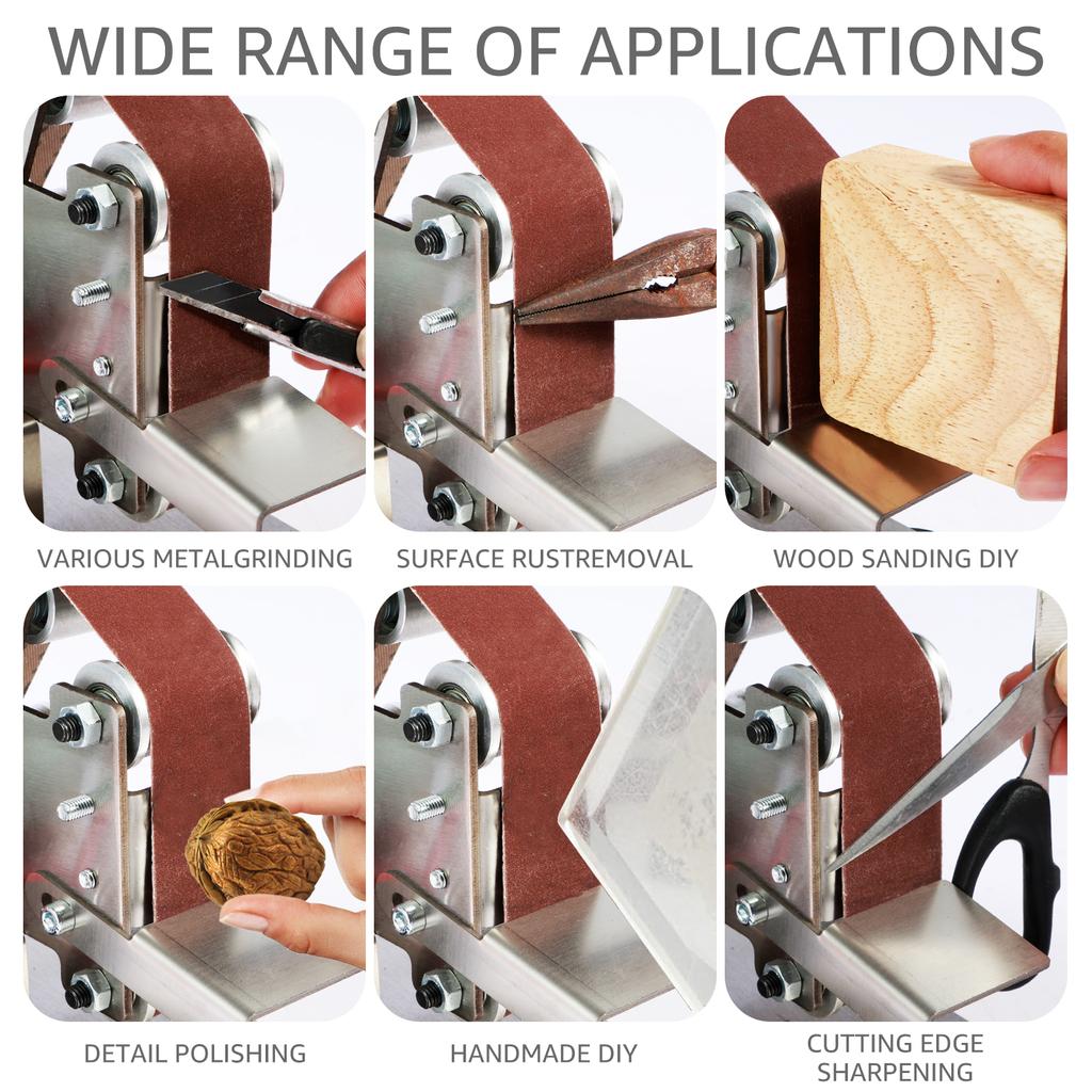 110-220v Mini Elektrická Pásová Bruska 7-rychlostní Nastavitelná Rychlost Stolní Bruska Brusný Stroj pro Broušení Kovu Dřeva Akrylu