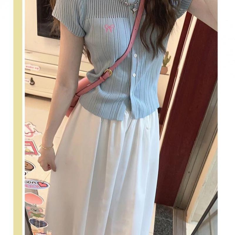 Damen Sommer Gelb Eisseide Halbrock Dünn Hochtailliert A-Linie Schlankmachender Schirmrock Plissierter Langer Rock