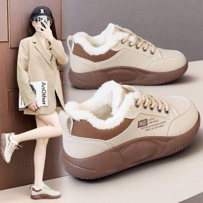 Fleece Thickened Cotton Shoes Sneakers 22 Winter New Non-slip Warm Cotton Shoes