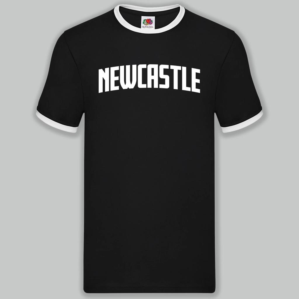 Newcastle Varsity Print Ringer T-Shirt Birthday Gift Geordie Tyneside
