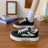 Versatile Black Canvas Shoes Spring New Lace-up Retro Single Shoes Student Running Thick Baseplate Shoes Women