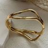 DIEZI 3 style Pearl Cuff Bangles Punk Hip Hop Men Gold Silver Color Metal Water Drop Spring Bangles  Women Bracelet Jewelry