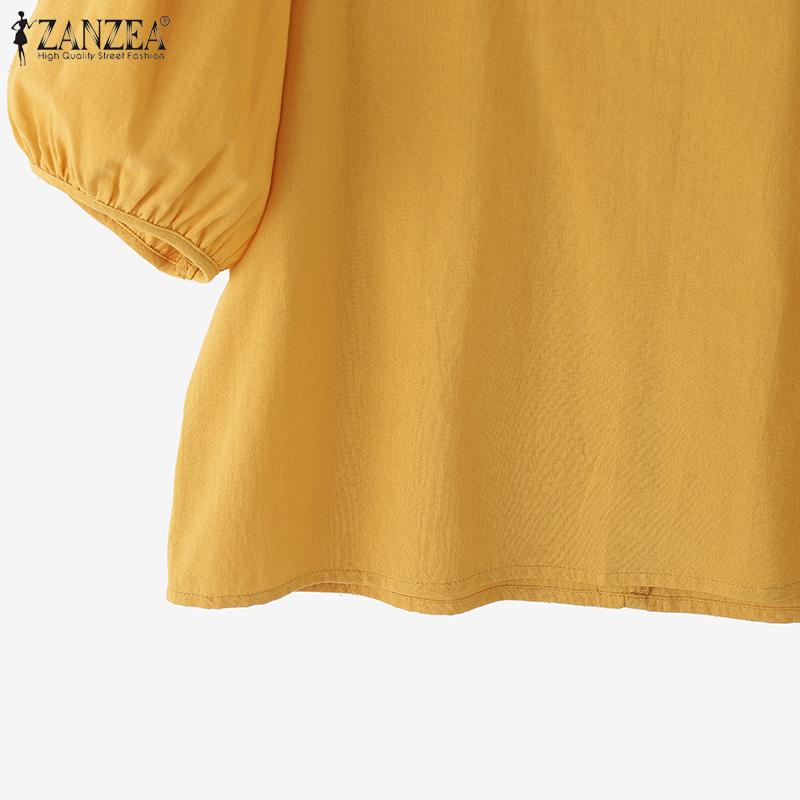 ZANZEA Women Summer Round Neck Casual Short Sleeve Cotton T-Shirt