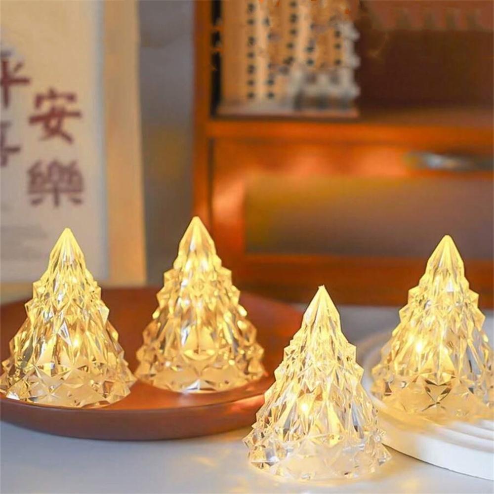 Christmas Tree Iceberg Lights Warm Light Color Crystal Lamp Snowy Mountain Romantic Nightlight LED Home Decor Sleep Light Gifts