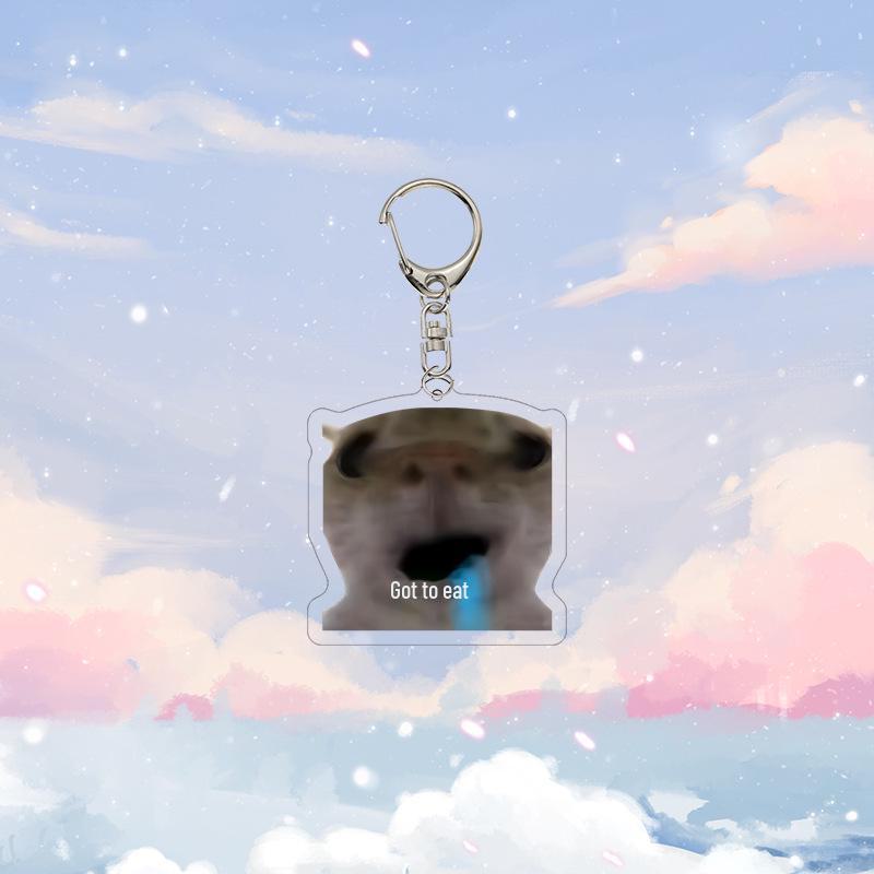 Křivá tlama Koťátko Kreslený Přívěsek na klíče: Vtipný akrylový přívěsek na školní tašku a dárek k narozeninám