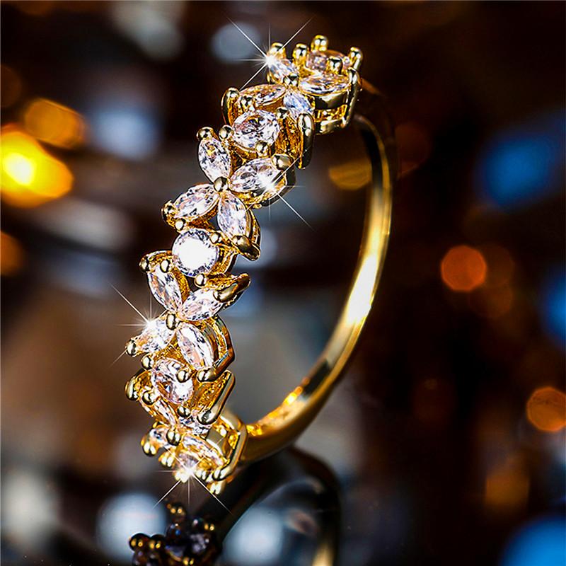 

Luxury Female Small Zircon Stone Butterfly Engagement Ring Trendy Yellow Gold Color Bride Wedding Jewelry Gift For Women 7
