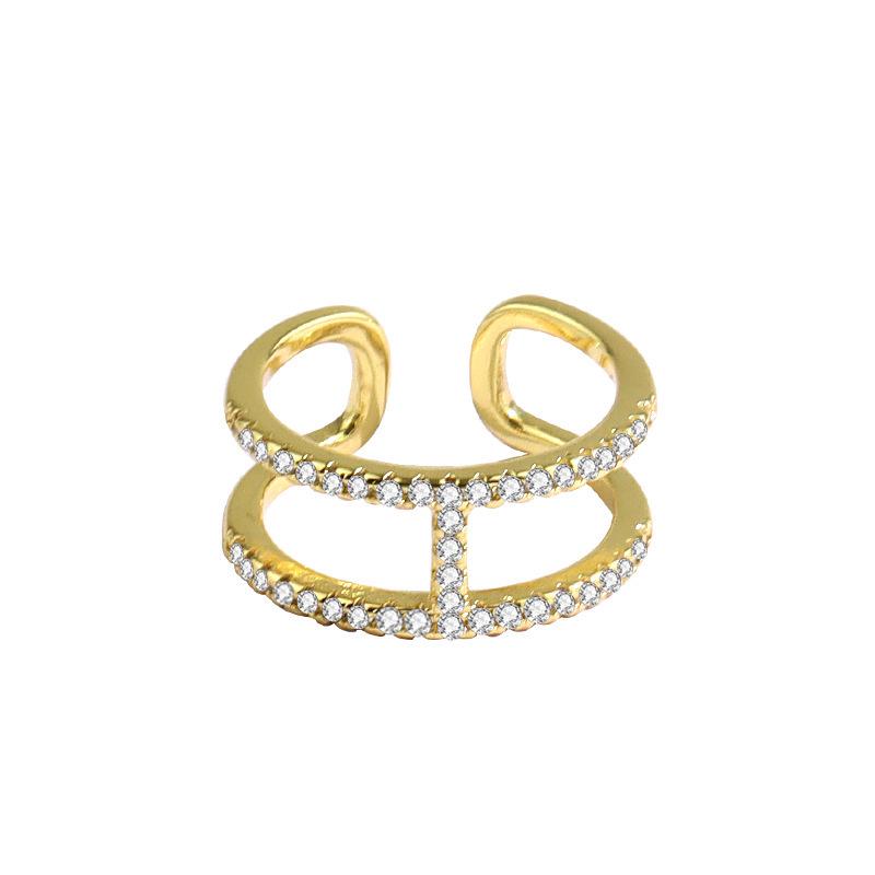 Elegant Diamond 'H' Ring for Women - Stylish Gift for Girlfriend