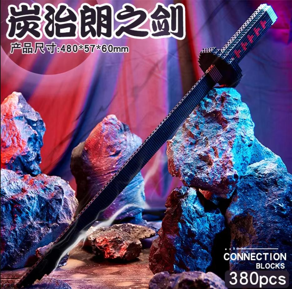 Animes Demon Yamato Swords Nichirin Knifes Blade Arms Equipage Accessories Game Model Toys Kids Kits Brick Construction Block