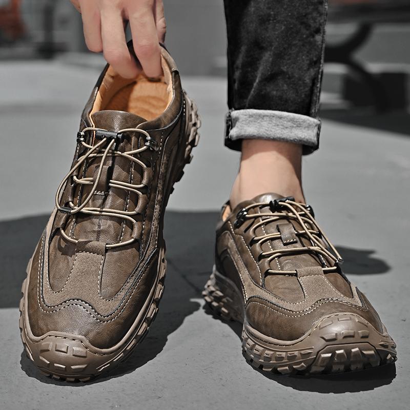 British Leather Shoes Leather Men's Casual Single Shoes Handmade Shoes Stitched Casual Leather Shoes Outdoor Fashion Men Flats