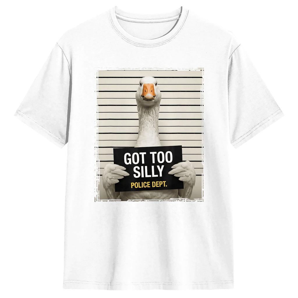 Got Too Silly Funny Saying Humor Goose Meme Cotton Tshirt For Couple Summer Streetwear T Shirts Leisure Tees Oversized Clothes