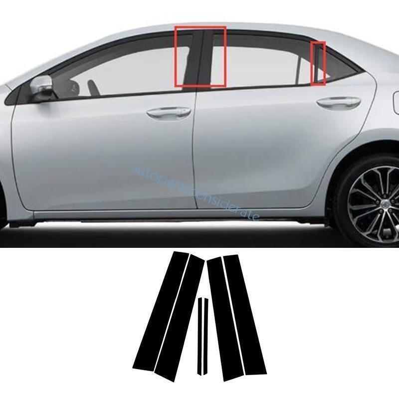 For Toyota Corolla 2014-19 Gloss PC Black Window Center Post Pillar Cover Trims
